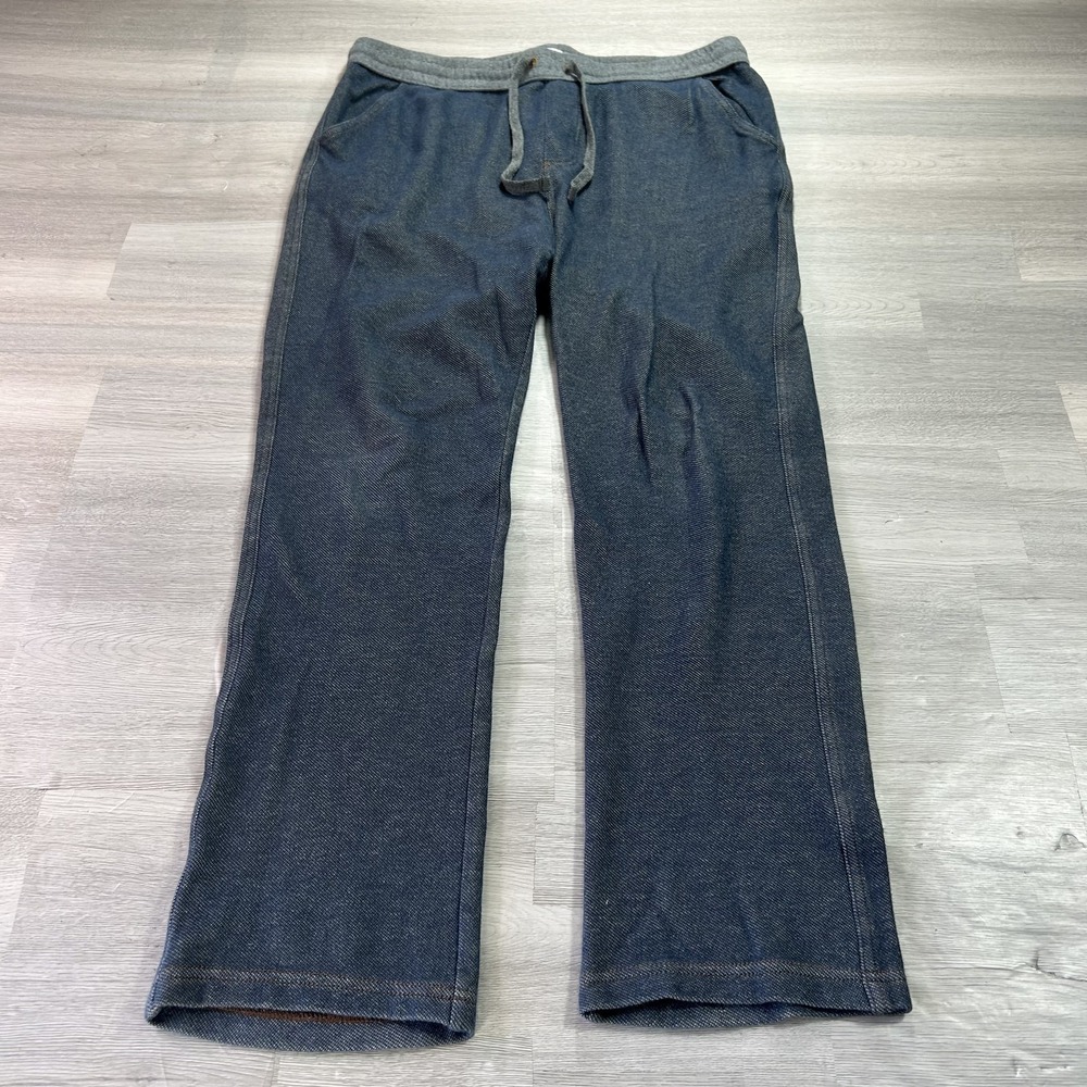 Carbon2cobalt Pants Mens Medium Blue Cotton Knit Sweatpants Lounge Casual Travel